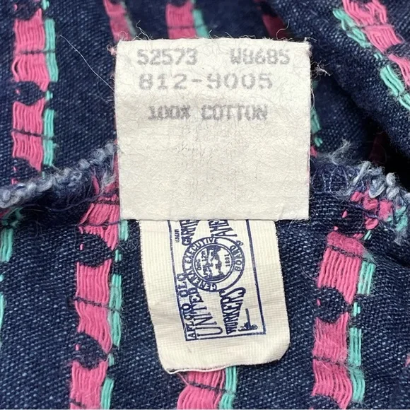 OshKosh B'Gosh Vintage Vestbak Overalls Floral Denim Blue Size 3T Union Made USA - Picture 11 of 11